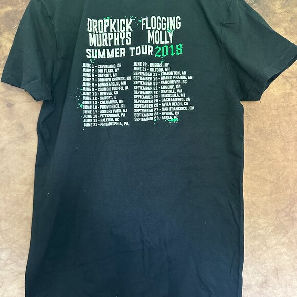 Black Dropkick Murphys Flogging Molly 2018 TShirt American Apparel Size Large - Picture 2 of 2